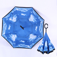 42" C - Hand Double layer inverted umbrella Reversible Umbrella
